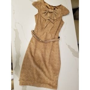 Eva Franco midi sueded perforated dress